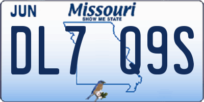 MO license plate DL7Q9S