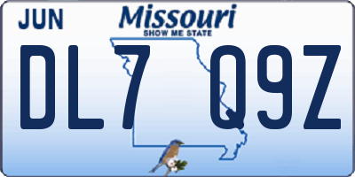 MO license plate DL7Q9Z
