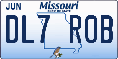 MO license plate DL7R0B