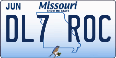 MO license plate DL7R0C