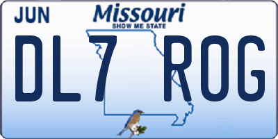 MO license plate DL7R0G