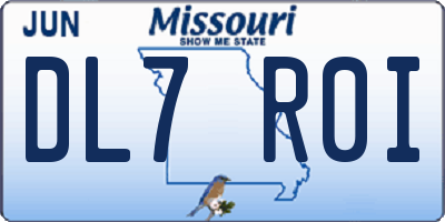 MO license plate DL7R0I