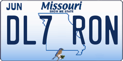 MO license plate DL7R0N