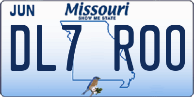 MO license plate DL7R0O