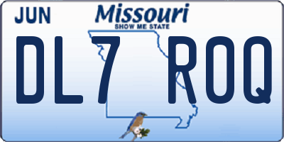 MO license plate DL7R0Q