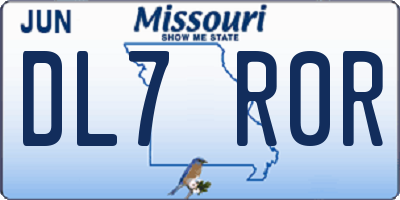 MO license plate DL7R0R
