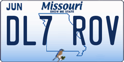 MO license plate DL7R0V