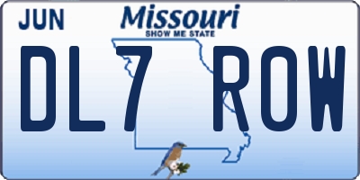 MO license plate DL7R0W