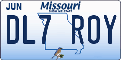 MO license plate DL7R0Y