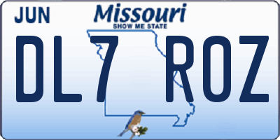 MO license plate DL7R0Z