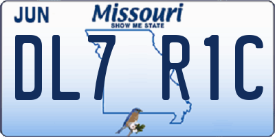 MO license plate DL7R1C