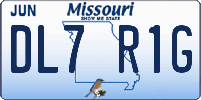 MO license plate DL7R1G