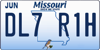 MO license plate DL7R1H