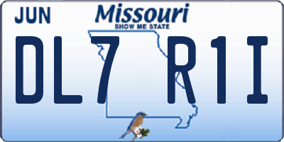 MO license plate DL7R1I