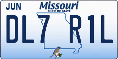 MO license plate DL7R1L