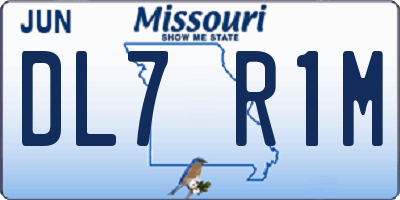 MO license plate DL7R1M