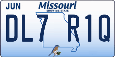 MO license plate DL7R1Q