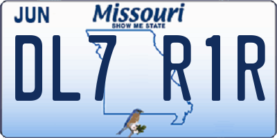 MO license plate DL7R1R