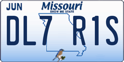 MO license plate DL7R1S