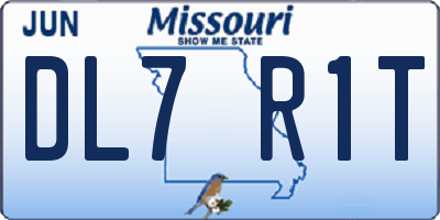 MO license plate DL7R1T