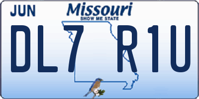 MO license plate DL7R1U