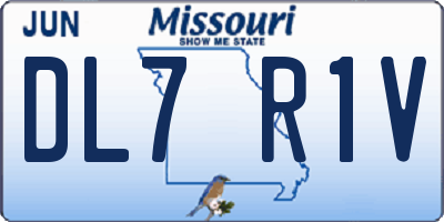MO license plate DL7R1V