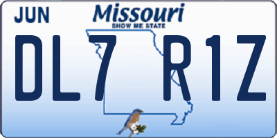 MO license plate DL7R1Z