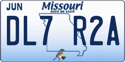 MO license plate DL7R2A