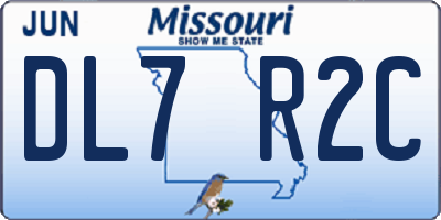 MO license plate DL7R2C