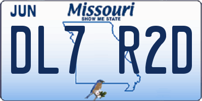 MO license plate DL7R2D