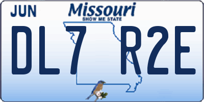 MO license plate DL7R2E