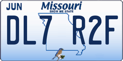 MO license plate DL7R2F