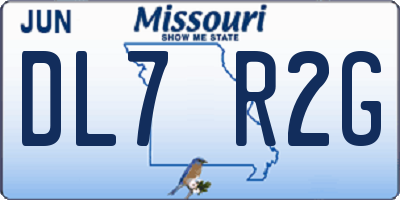 MO license plate DL7R2G