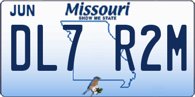 MO license plate DL7R2M