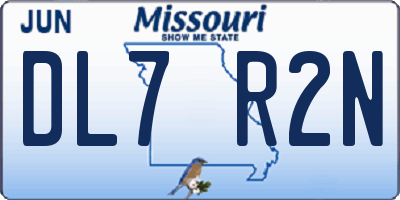 MO license plate DL7R2N