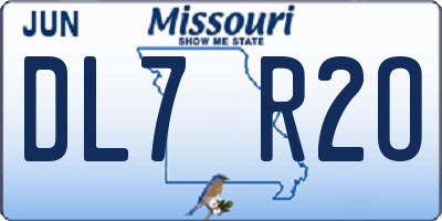 MO license plate DL7R2O