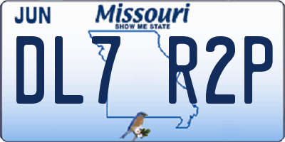 MO license plate DL7R2P