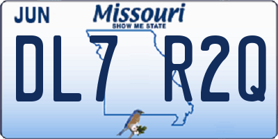 MO license plate DL7R2Q