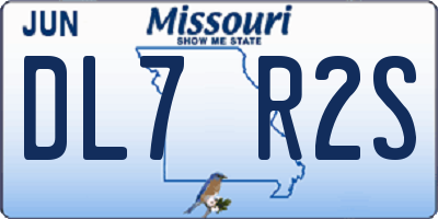 MO license plate DL7R2S