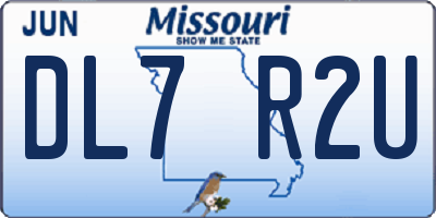 MO license plate DL7R2U
