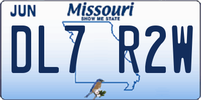 MO license plate DL7R2W