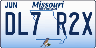 MO license plate DL7R2X