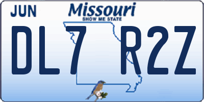 MO license plate DL7R2Z