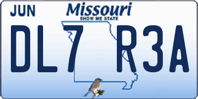 MO license plate DL7R3A