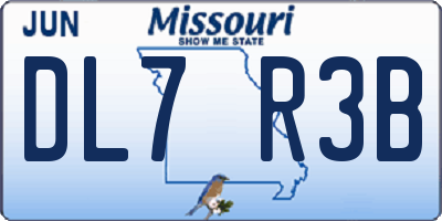 MO license plate DL7R3B