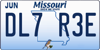 MO license plate DL7R3E