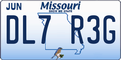 MO license plate DL7R3G