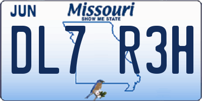 MO license plate DL7R3H