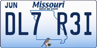 MO license plate DL7R3I