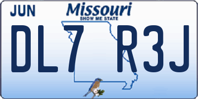 MO license plate DL7R3J